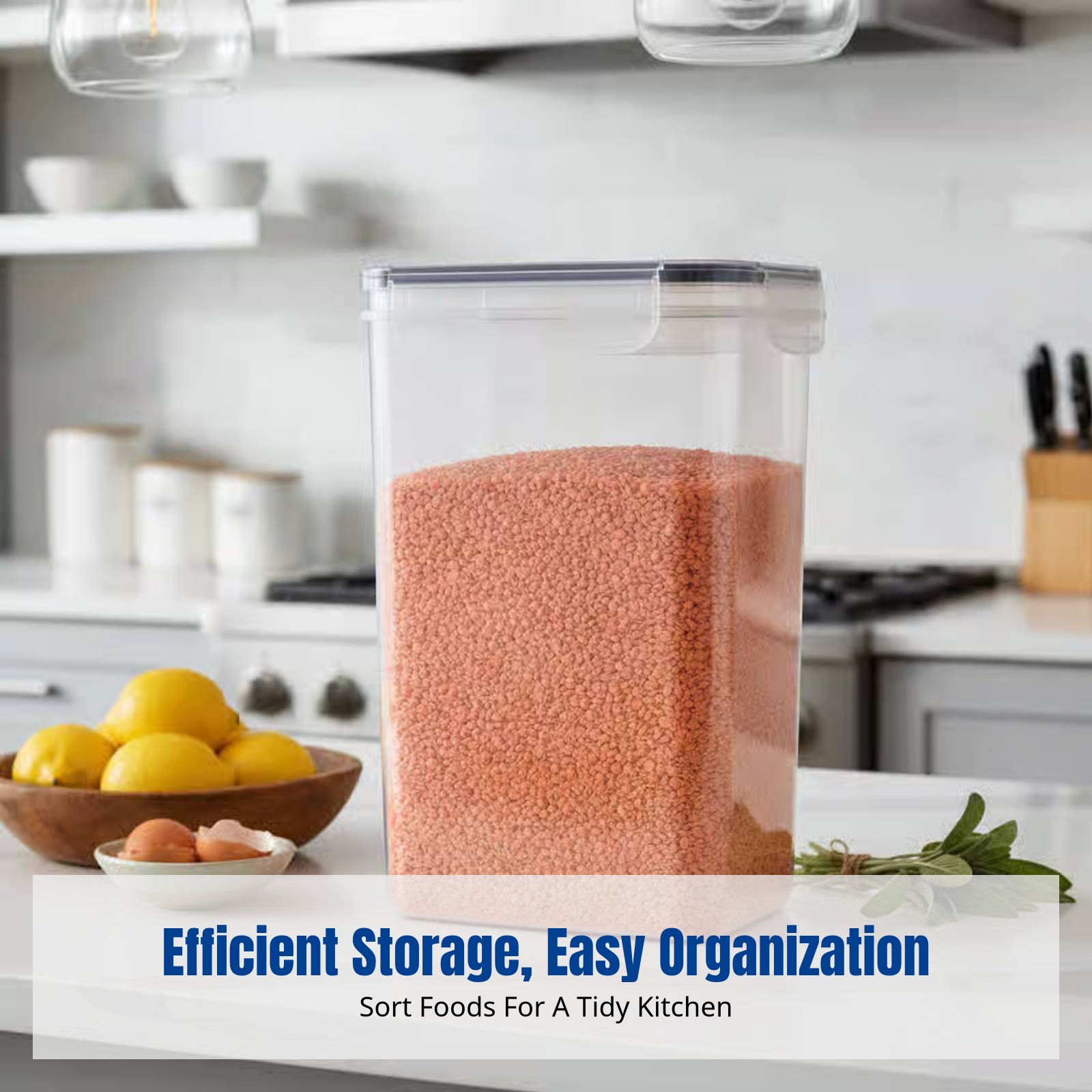 Food Storage Plastic Container - Airtight Food Storage Container Set, Large