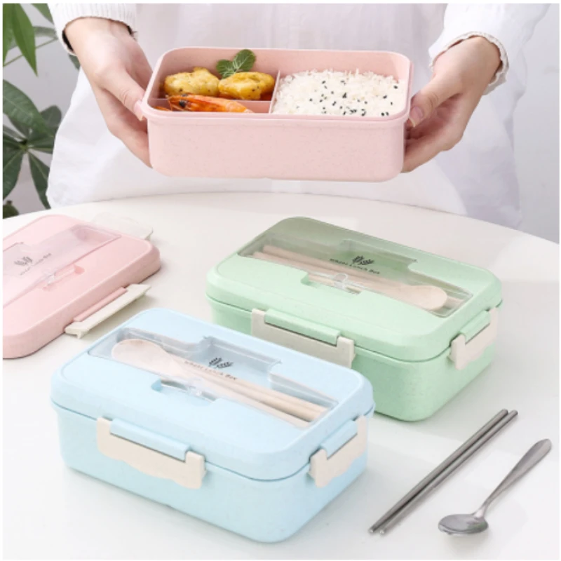 Food Storage Containers B&M - Microwave Lunch Box Wheat Straw Dinnerware