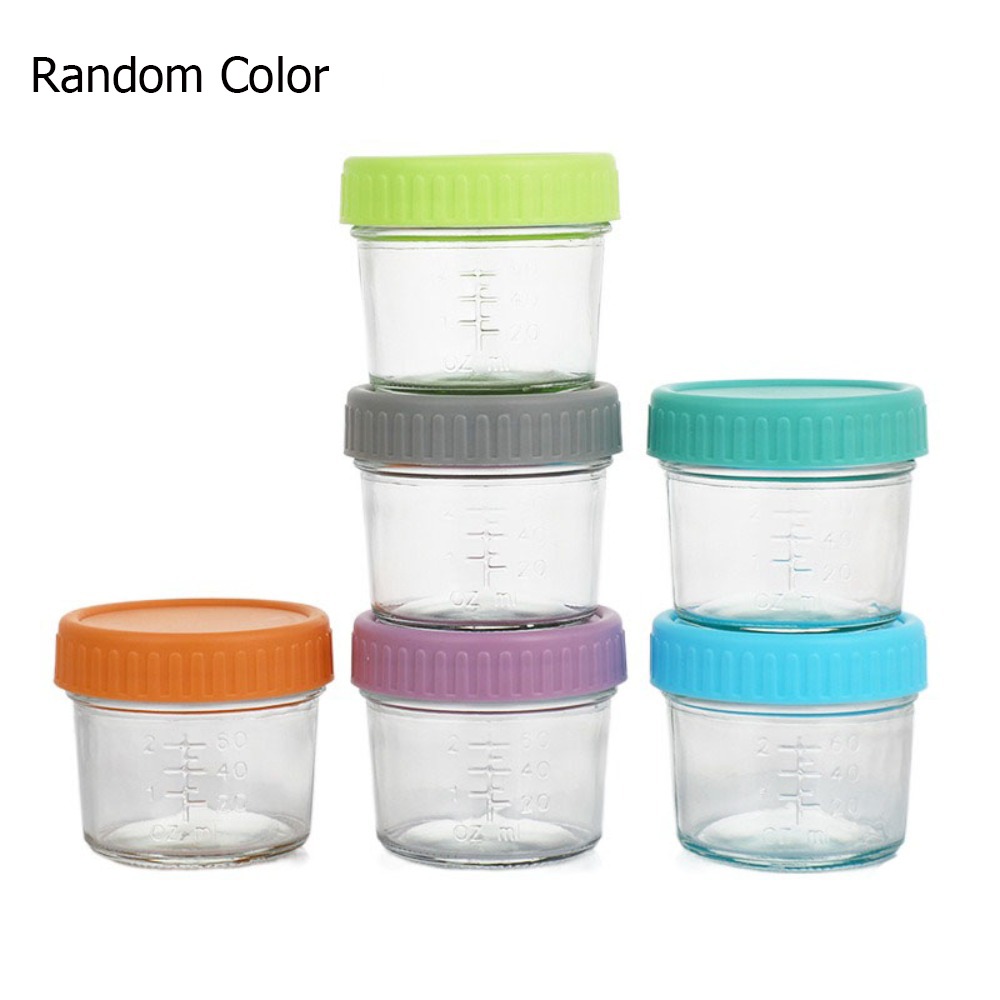 Food Storage Glass Box - 6pcs Multipurpose Glass Baby Food Jar