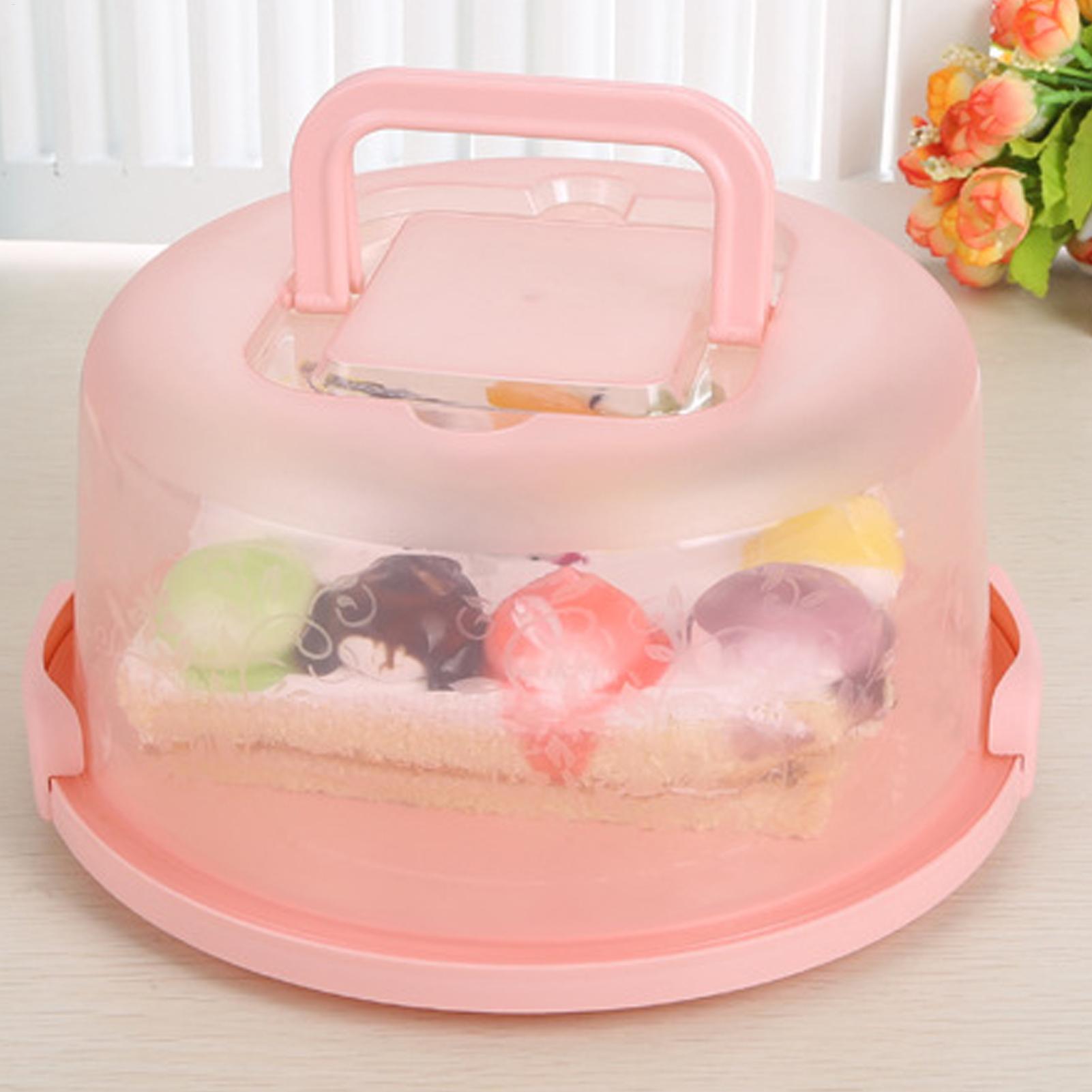 Food Storage Plastic Container - Handheld Cake Carrier Reusable Airtight Box