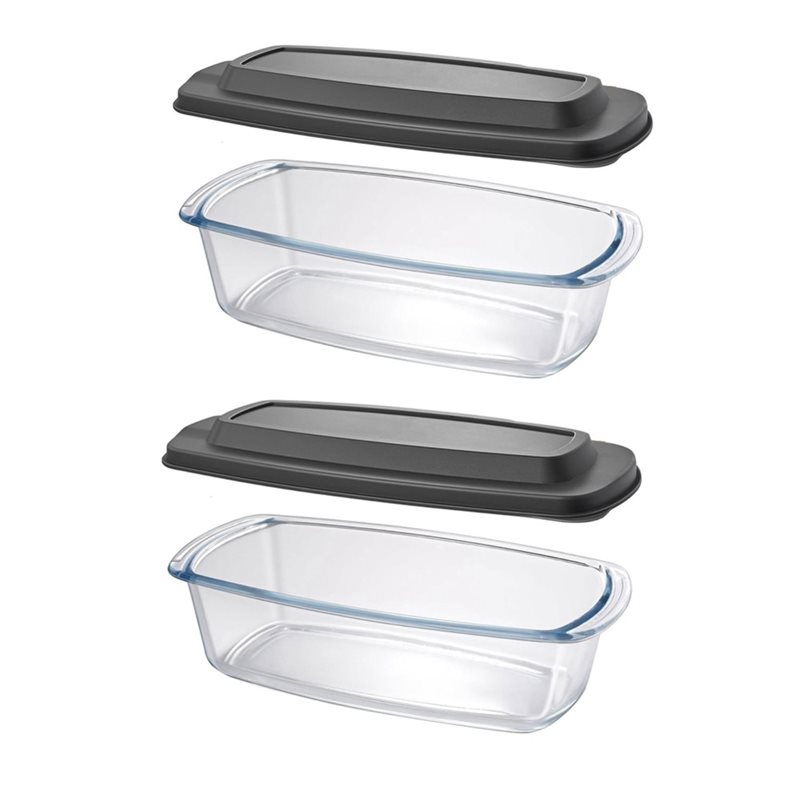 Food Storage Glass Containers Large - FYBL-Glass Loaf Pan, 2-Pack LARGE 7.6