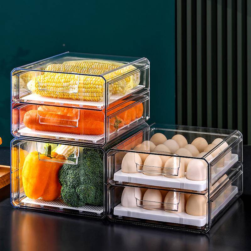 Food Storage Drawers - Kitchen Refrigerator Food Storage Box Egg