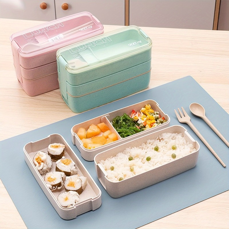 Food Storage 30 Years - Portable Bento Box, 3-layers Lunch Box,