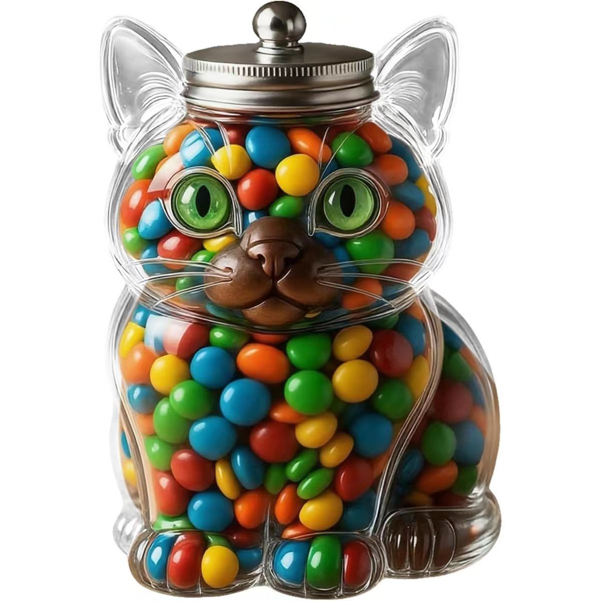 Cute Cat Shaped Glass Candy Ja - Food Storage Glass Box recension och pris