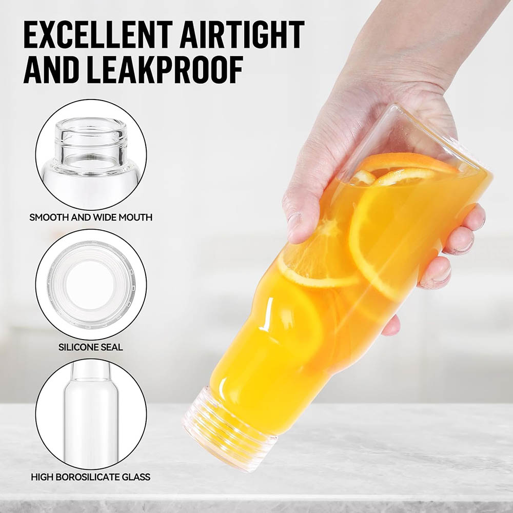 17oz Glass Bottles with Lids,  - Food Storage 30 Years recension och pris