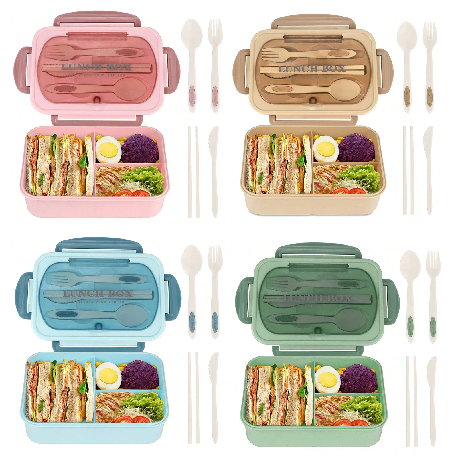 Adult Bento Box with 3 Compart - Food Storage 30 Years recension och pris