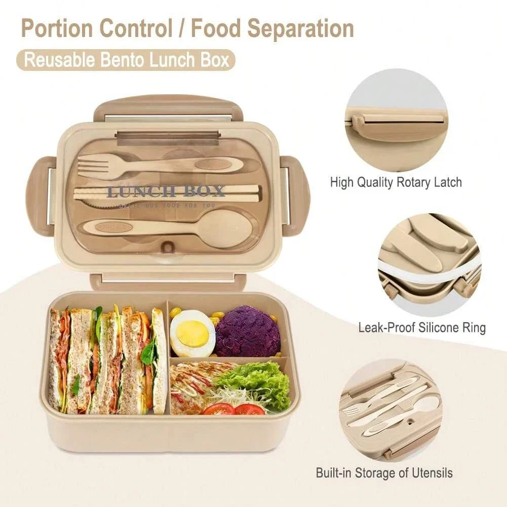 Adult Bento Box with 3 Compart - Food Storage 30 Years recension och pris