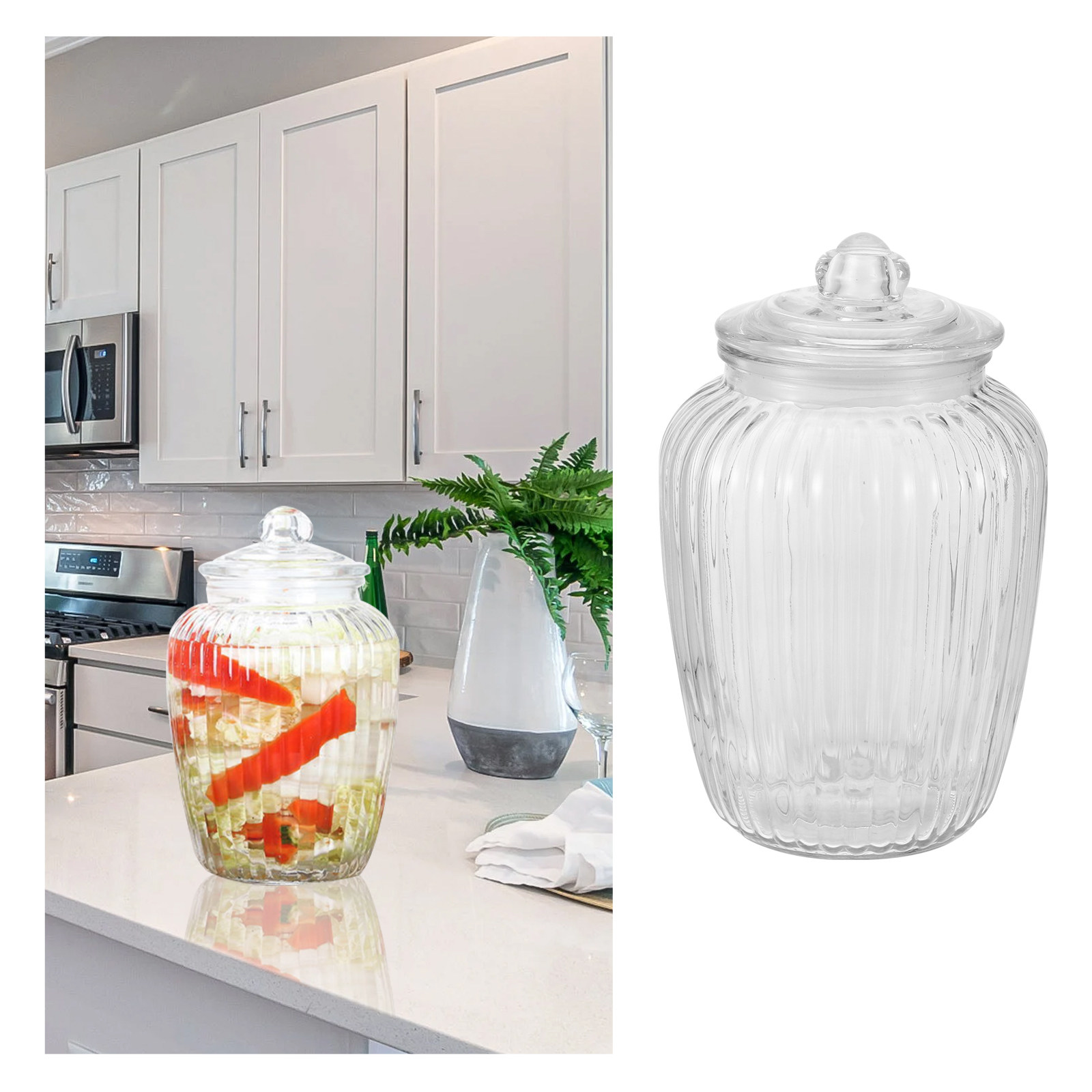 1Pcs Glass Storage Container L - Food Storage Glass Containers Large recension och pris