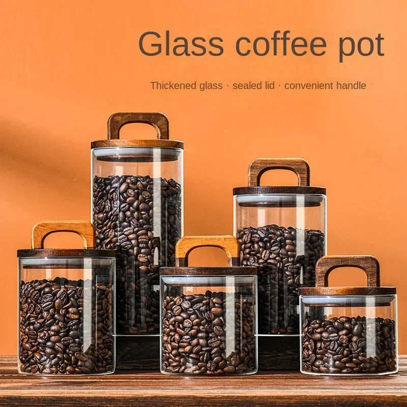 800-2100ml Wood Lid Glass Jar  - Food Storage Glass Containers Large recension och pris