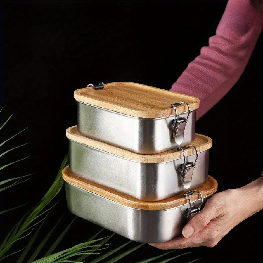 New 304 Stainless Steel Bamboo - Food Storage Containers B&M recension och pris