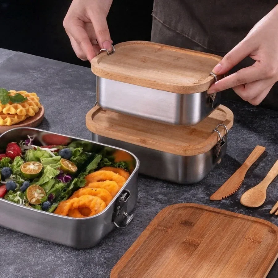 New 304 Stainless Steel Bamboo - Food Storage Containers B&M recension och pris