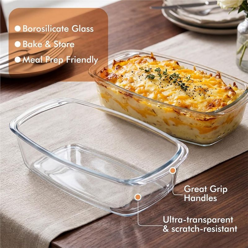 A25F-2-Pack LARGE 7.6 Cups/180 - Food Storage Glass Containers Large recension och pris