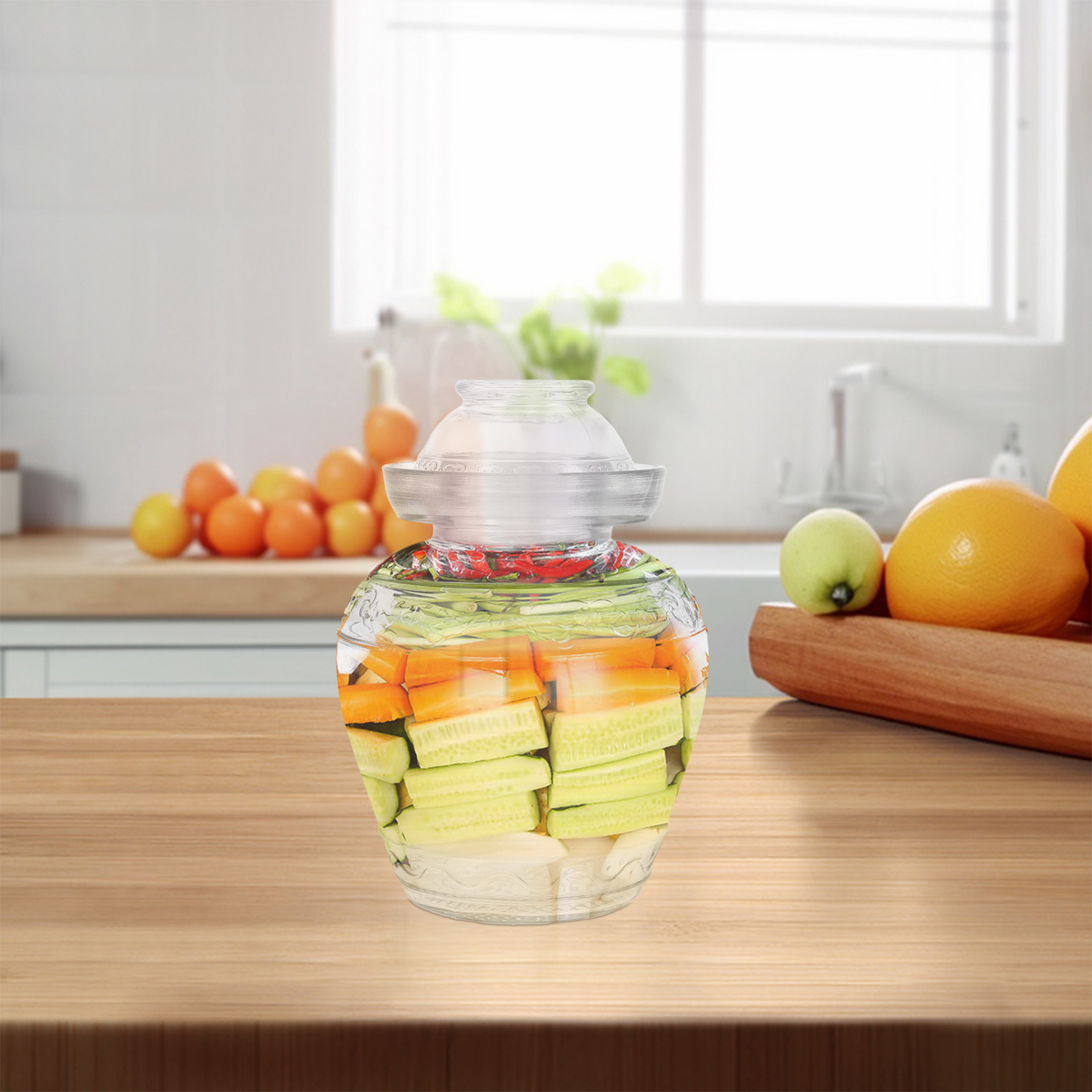 Large Capacity Glass Pickle Ja - Food Storage Glass Containers Large recension och pris