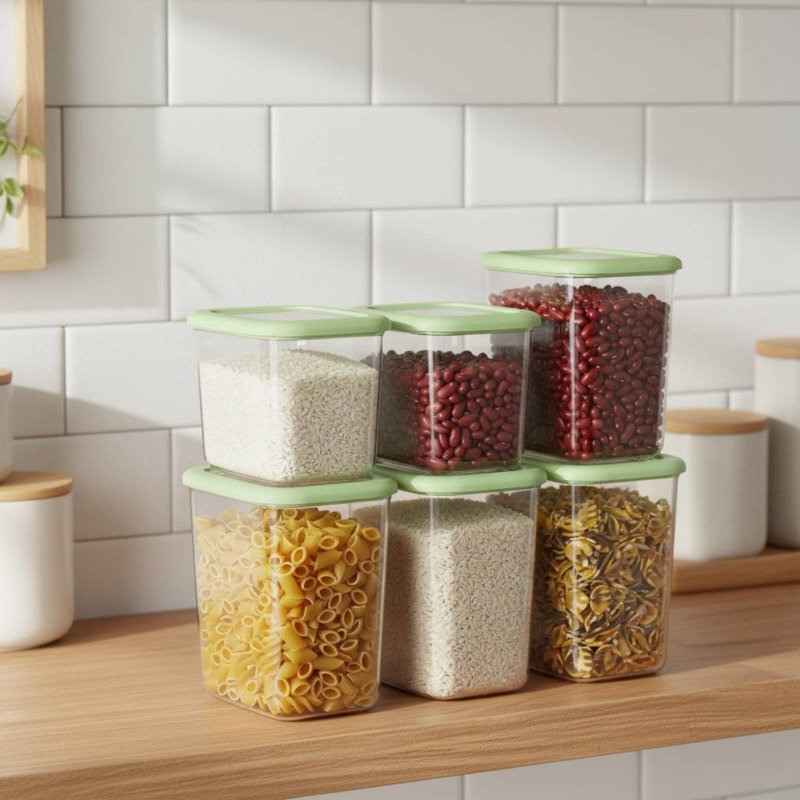 6 Pieces Airtight Food Storage - Food Storage Plastic Container recension och pris