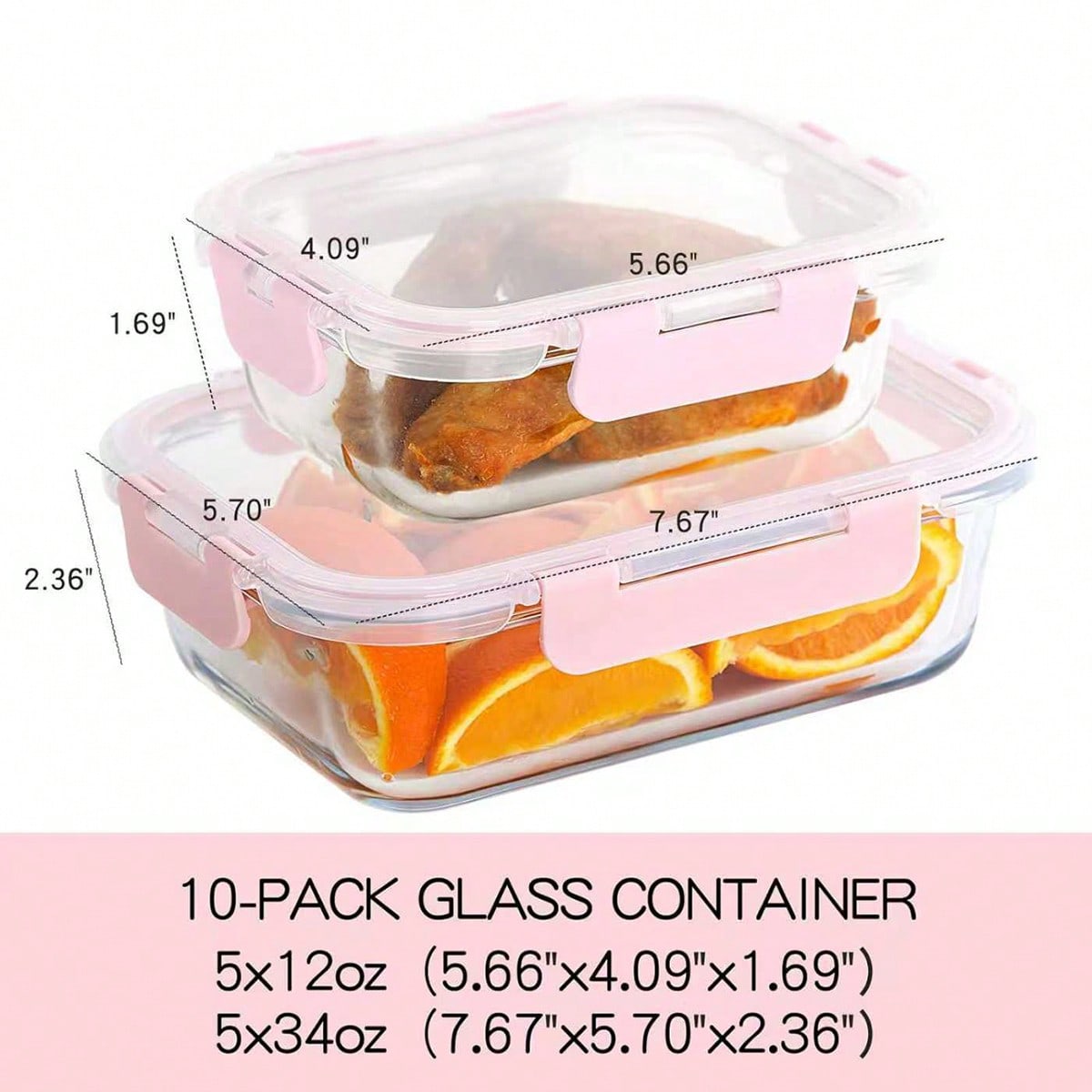 10 Pack Glass Meal Prep Contai - Food Storage Containers B&M recension och pris