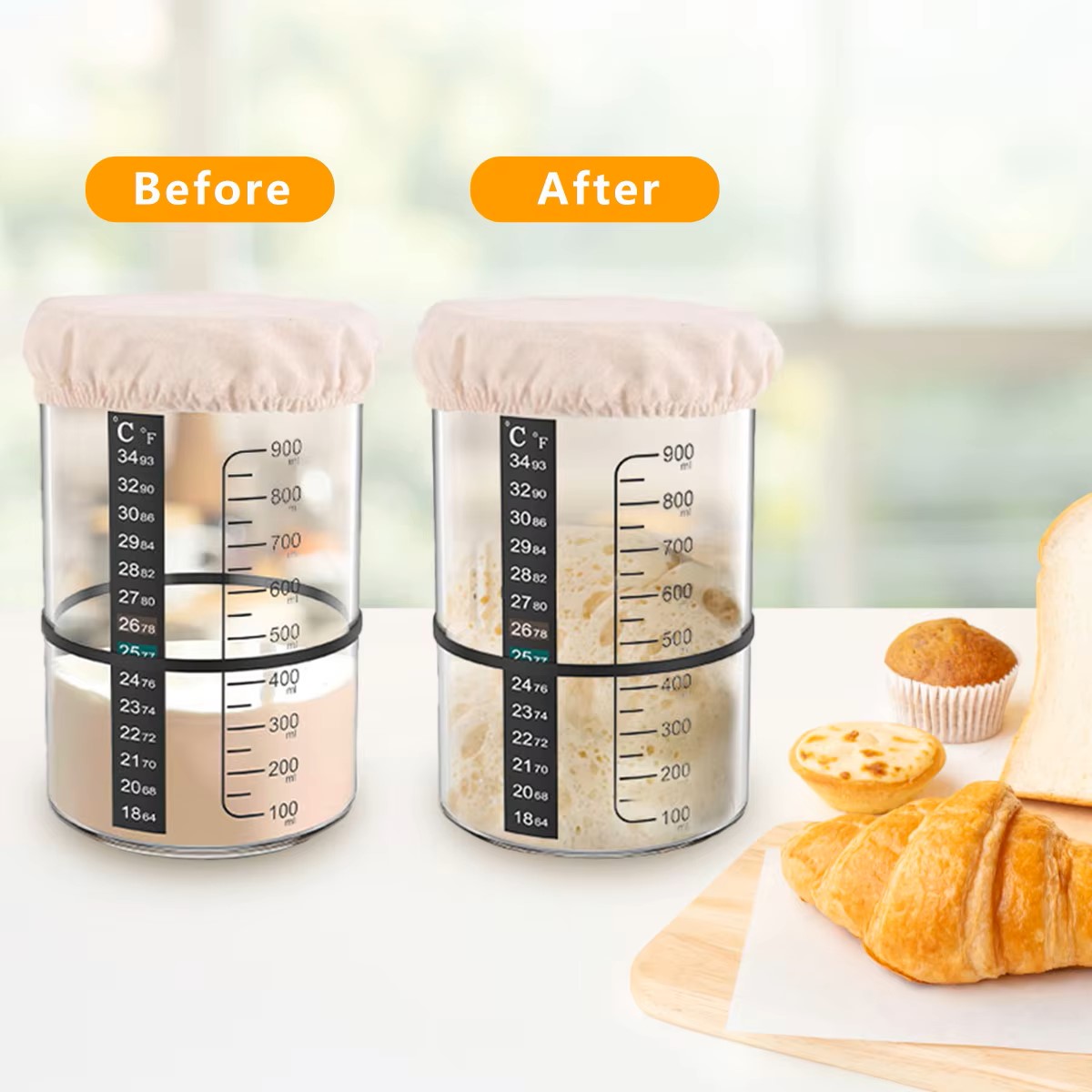 1500/900ml Sourdough Starter J - Food Storage Containers Glass recension och pris