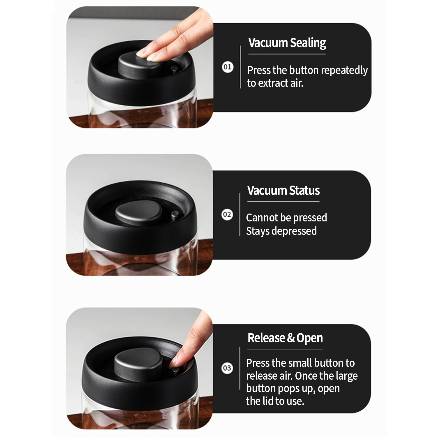 OANKR Vacuum Coffee Canister 5 - Food Storage Containers Glass recension och pris