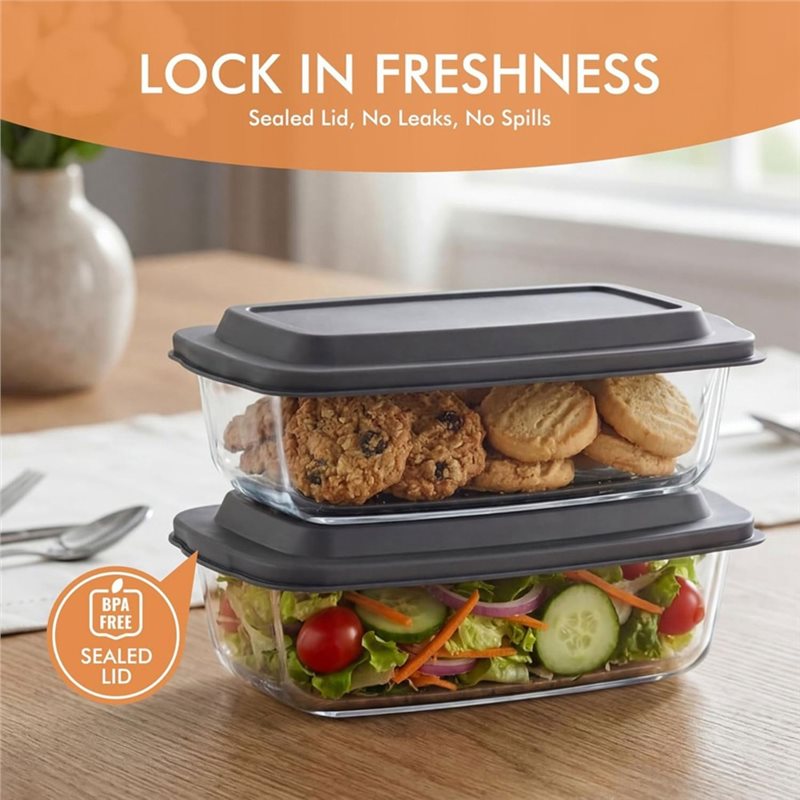 FYBL-Glass Loaf Pan, 2-Pack LA - Food Storage Glass Containers Large recension och pris