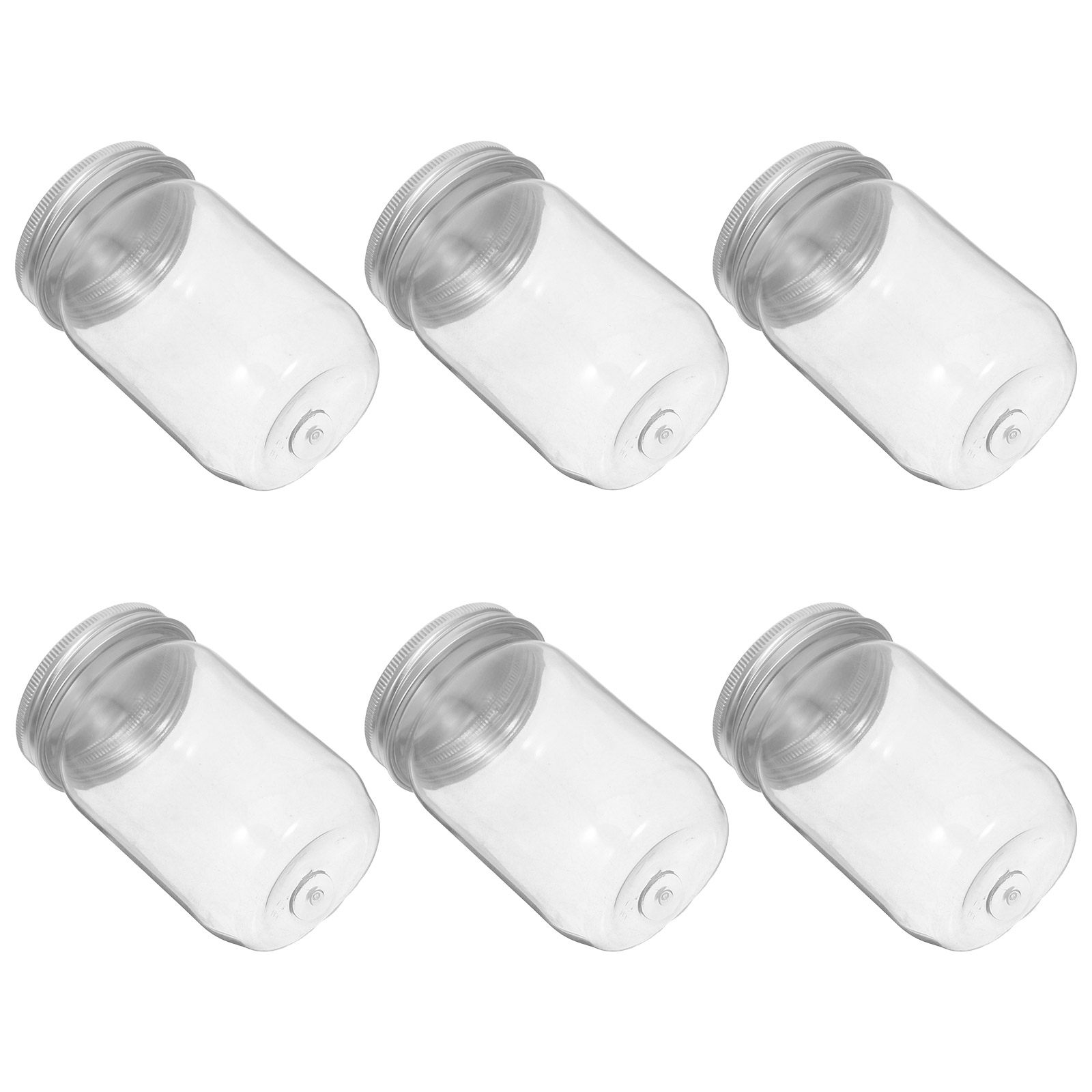 6Pcs Clear Plastic Mason Jars  - Food Storage Plastic Container recension och pris