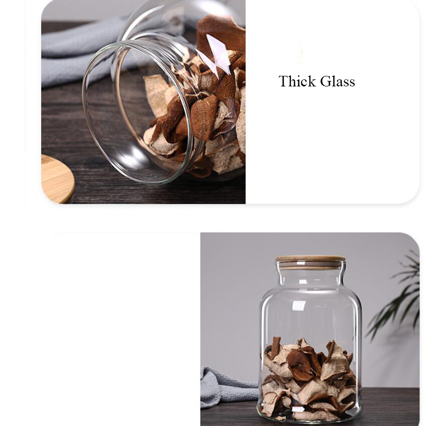 3800ml Bamboo Lid Glass Kitche - Food Storage Glass Containers Large recension och pris