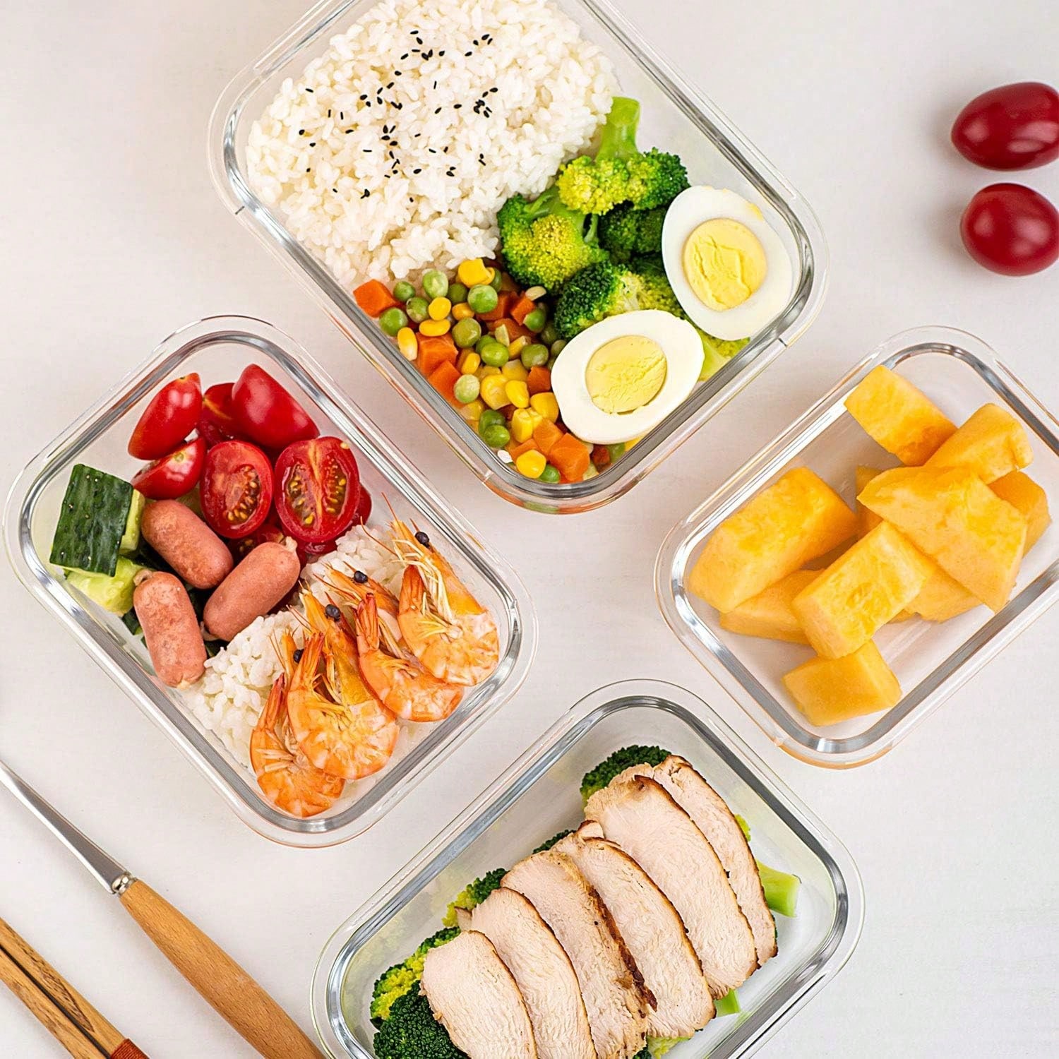 10 Pack Glass Meal Prep Contai - Food Storage Glass Box recension och pris
